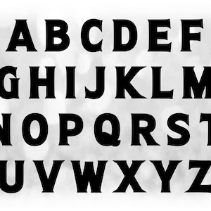 Word Clipart: Modelos de letras do alfabeto gótico sólido preto agrupados em uma única folha - Download digital SVG - Arquivo de fonte NÃO instalável