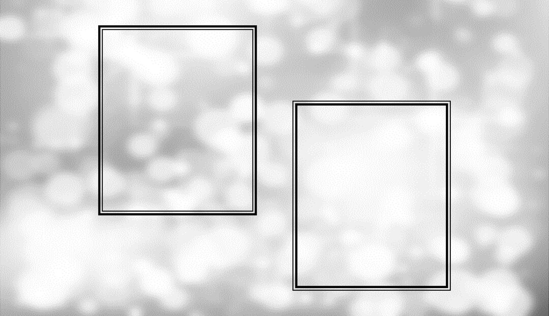 Shape Clipart Simple Black Frames With Double Compound Line Etsy