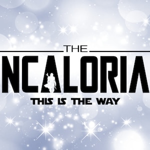Clipart de família - Paródia de palavras "The Uncalorian - This is the Way" em preto, inspirada no tema de estrelas do programa Mandalorian - Download digital SVG e PNG