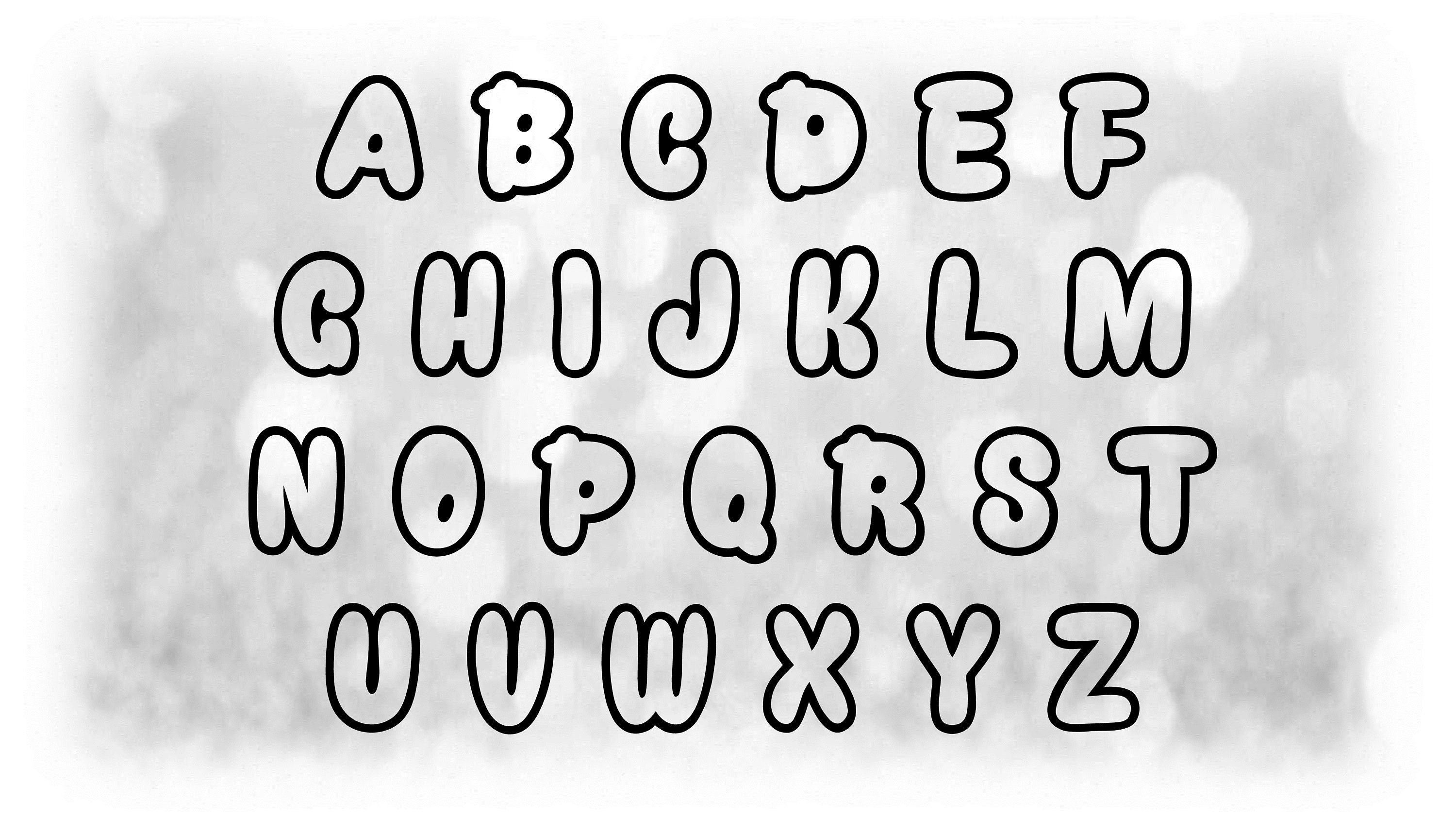 Word Clipart: Black Hollow Balloon Alphabet Letter Templates - Etsy ...