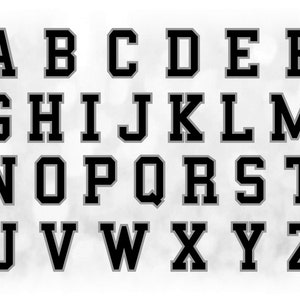 Sport Clipart: Alphabet Buchstaben Vorlagen auf einem Blatt - schwarze Schicht auf grau - Digitaler Download SVG, NICHT installierende Schriftdatei