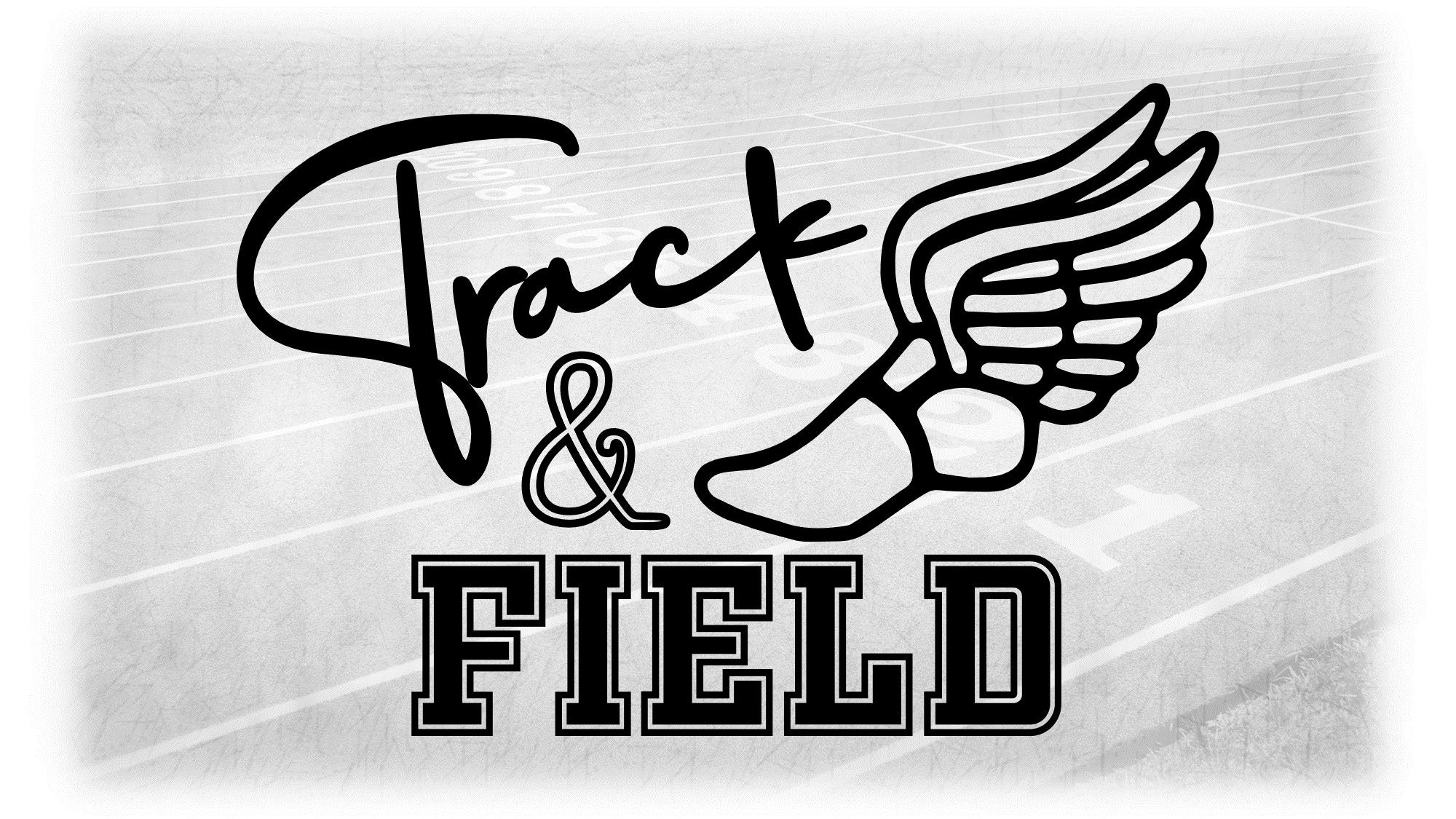 Sports Clipart: Black Words track & Field in - Etsy