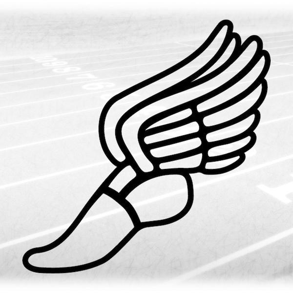 Sports Clipart: Black Wing Running Shoe Outline from Mercury / Hermes Symbol for "Track & Field" Events - Digital Download svg png dxf pdf