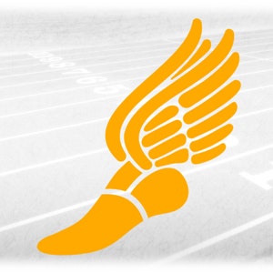 Sports Clipart: Yellow Wing Running Shoe from Mercury / Hermes to Symbolize &quot;Track & Field&quot; Sport Events - Digital Download svg png dxf pdf