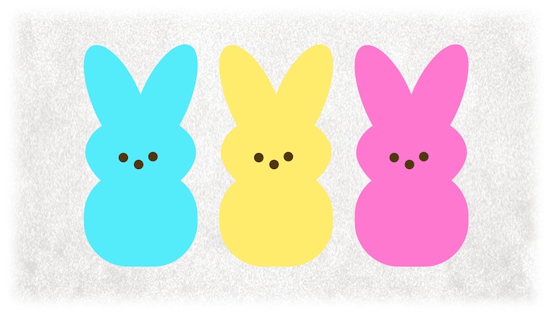 Holiday Clipart: Pastel Color Blue, Yellow & Pink Easter Bunny Marshmallow Treats Inspired by Peeps on 1 Sheet Digital Download SVG/PNG image 1