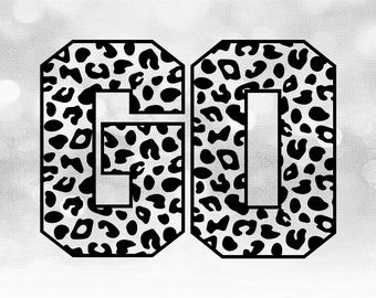 Team Spirit Clipart: Black Leopard Skin Cheetah Pattern Word &quot;GO&quot; - Add a Team Name with Your Own Software - Digital Download SVG & PNG