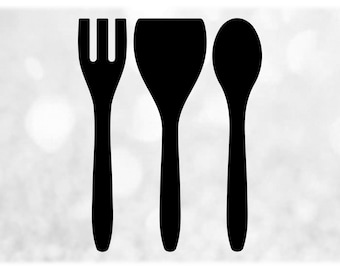 Shape Clipart: Simple Easy Silhouette Outlines of Fork, Knife, Spoon Eating  Utensils for Kitchen Theme Digital Download Svg Png Dxf Pdf (Instant  Download) 