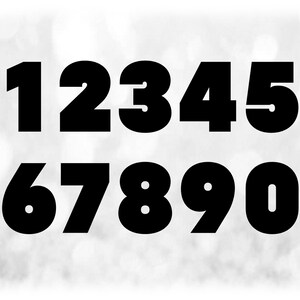 Op de afbeelding: Zwart-witte afbeelding van de cijfers 1 tot en met 0 in een vetgedrukt, sans-serif lettertype.