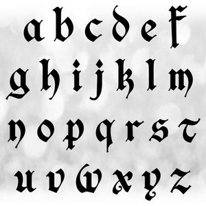 Wort Clipart: Schwarzes solides Piraten Alphabet Buchstaben auf EINEM Blatt gruppiert - Digitaler Download SVG - NICHT installierende Schriftdatei