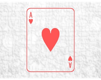 Entertainment Clipart: Simple Bold Red Ace of Hearts Card With