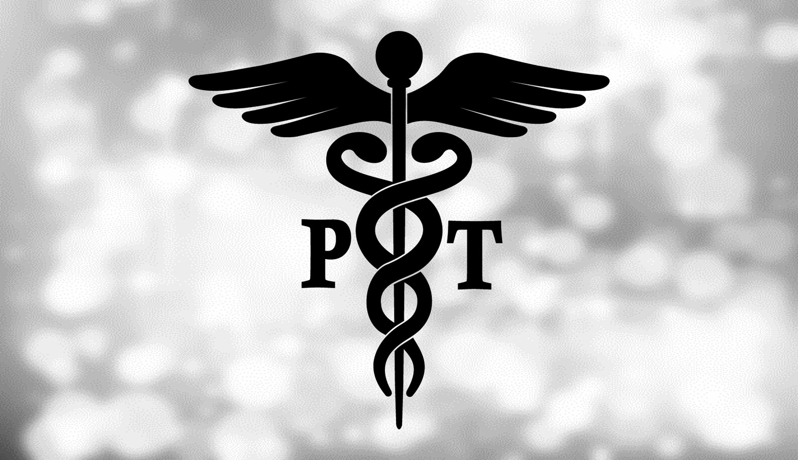 Pt Simble Medical Clipart: Black Medical Caduceus Symbol Silhouette With PT for ...