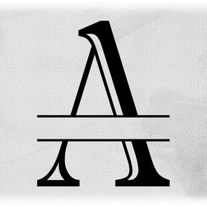 Imágenes Prediseñadas de Word: Inicial mayúscula de estilo colonial grabado formal negro o letra dividida de monograma "A" para agregar nombre - Descarga digital SVG y PNG