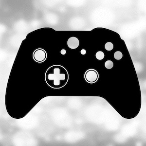 Games Clipart: Black Wireless Video Game Controller Silhouette with Buttons Cutout for Games, Gamers, Gaming - Digital Download SVG and PNG