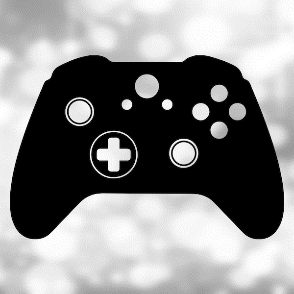 Games Clipart: Black Wireless Video Game Controller Silhouette with Buttons Cutout for Games, Gamers, Gaming - Digital Download SVG and PNG