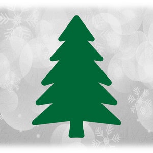 Clipart per le vacanze: Solid Green Simple Evergreen / Pine Tree per l'inverno, Albero di Natale, Decorazione Yule, Tannenbaum - Digital Download SVG / PNG