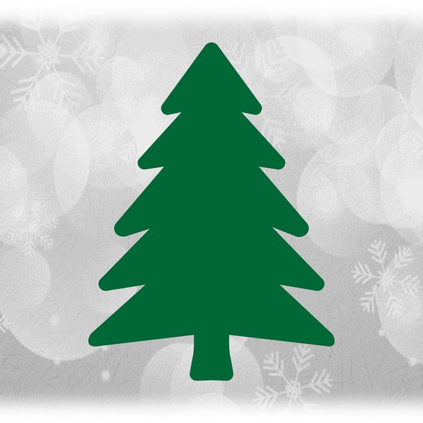 Holiday Clipart: Solid Green Simple Evergreen / Pine Tree for Winter, Christmas Tree, Yule Decoration, Tannenbaum - Digital Download SVG/PNG