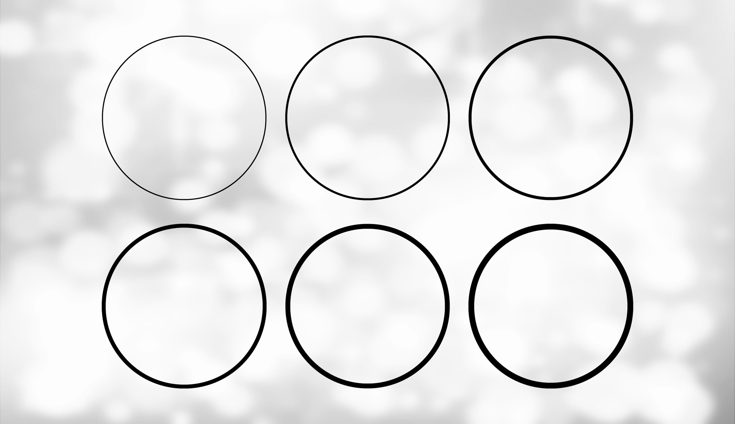 Six Point Rounded Shape Shape Clipart: Six 6 Black Basic Circle/round Frames / - Etsy
