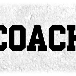 Sports Clipart: Black Word coach in Bold Collegiate Type Letter Style ...