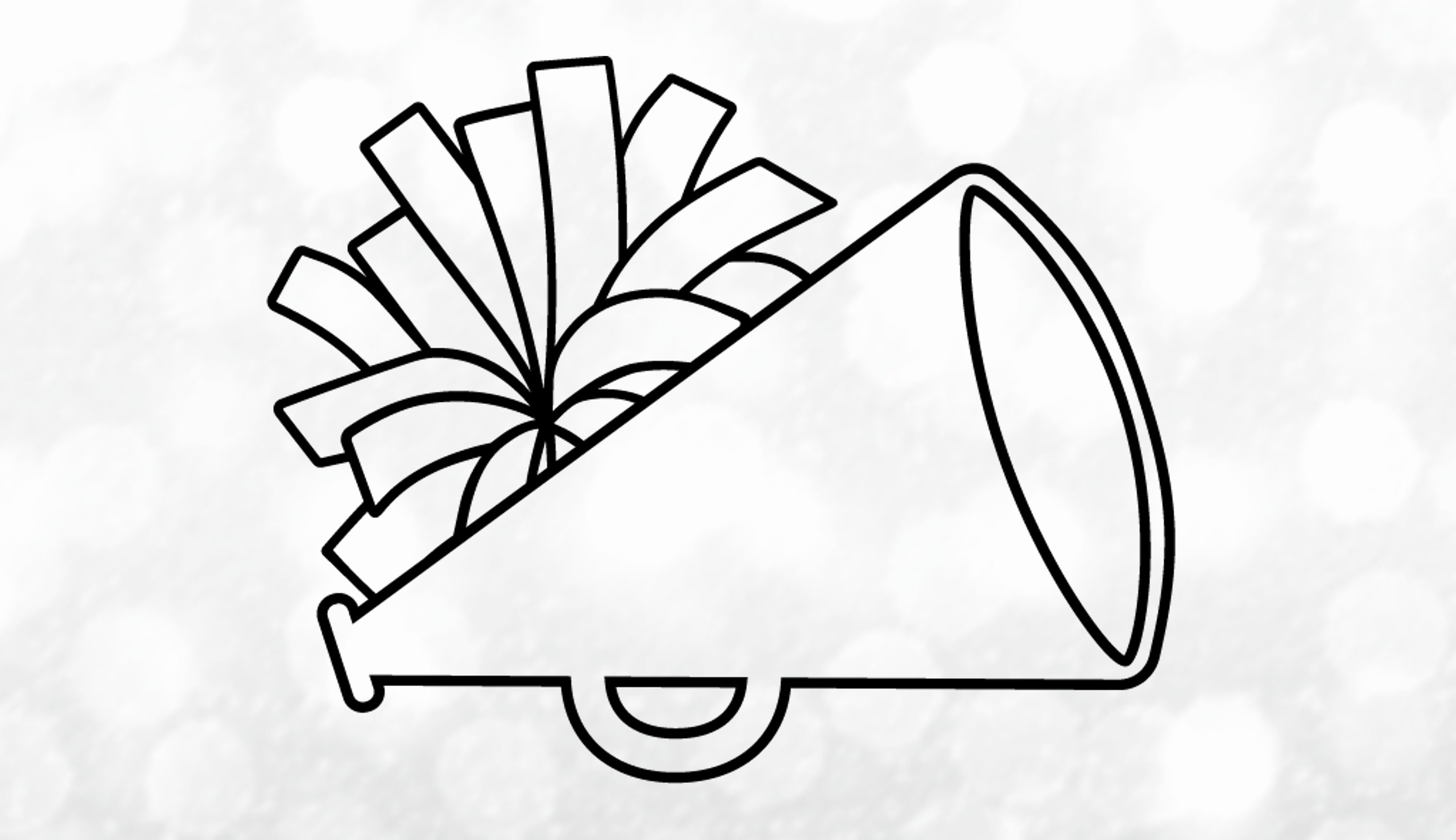 Sports Clipart Black Cheerleader Megaphone With Pom Pom Etsy UK