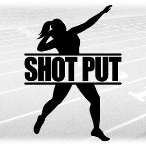 Sports Clipart: Word "Discus inside Black Silhouette of Track & Field Female / Woman Throwing Discus - Digital Download svg png dxf pdf