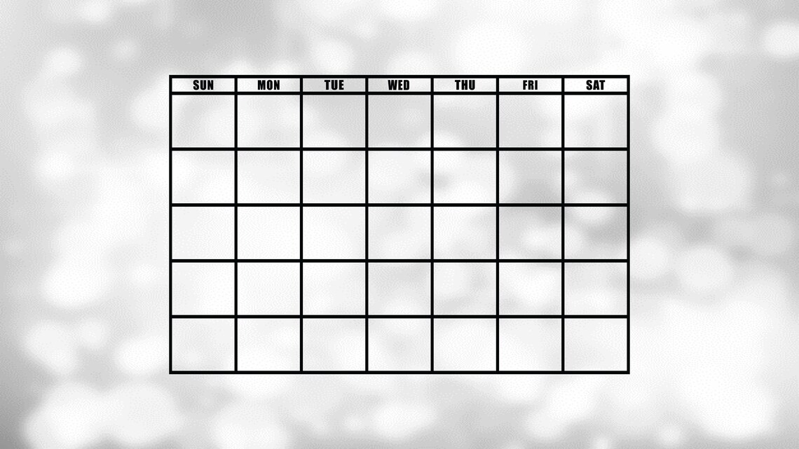 Shape Clipart: Large Black Easy to Use Blank Calendar Image - Etsy