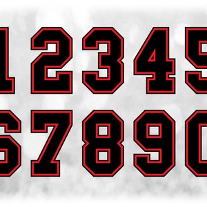 Sports: Jersey Number Templates Grouped on ONE Single Sheet - Black ...