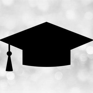 Educational Clipart: Black Graduation Mortarboard Cap and Tassel for School / Senior Class of Graduates - Digital Download svg png dxf pdf