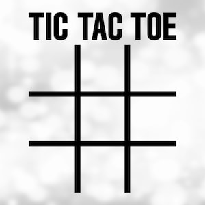 Entertainment Clipart: Black Criss-Cross Game Grid with Words "Tic Tac Toe for Three Xs or Os in a Row - Digital Download svg png dxf pdf