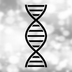 Clipart médical ou scientifique: Noir Scientifique / Biologie Double Hélice Symbole ou Structure de molécule pour brin d’ADN - Téléchargement numérique SVG & PNG