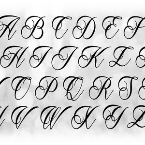 Wort Clipart: Schwarze Schrift Alphabet Buchstaben auf EINEM Blatt gruppiert - Digitaler Download SVG - NICHT installierende Schriftdatei