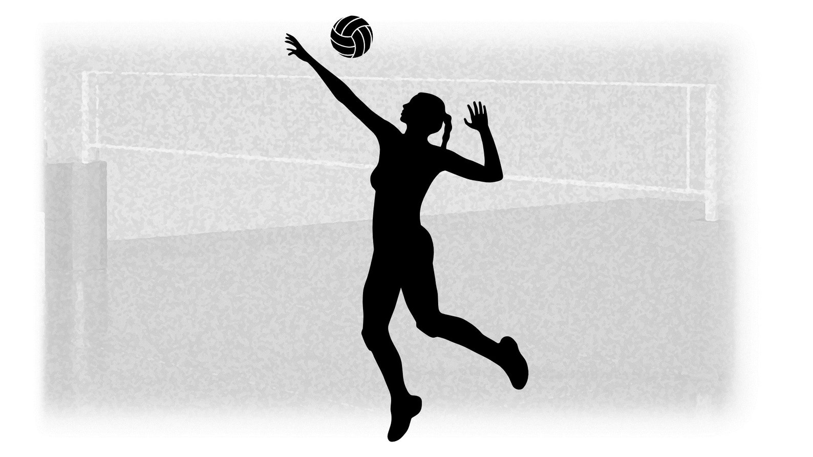 Sports Clipart: Volleyball Player / Hitter Black Silhouette | Etsy