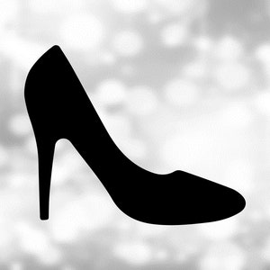 Form Clipart: Simple Easy Black High Heel "Stiletto" DamenSchuh Silhouetee - Farbe ändern mit Ihrer Software - Digitaler Download SVG & PNG