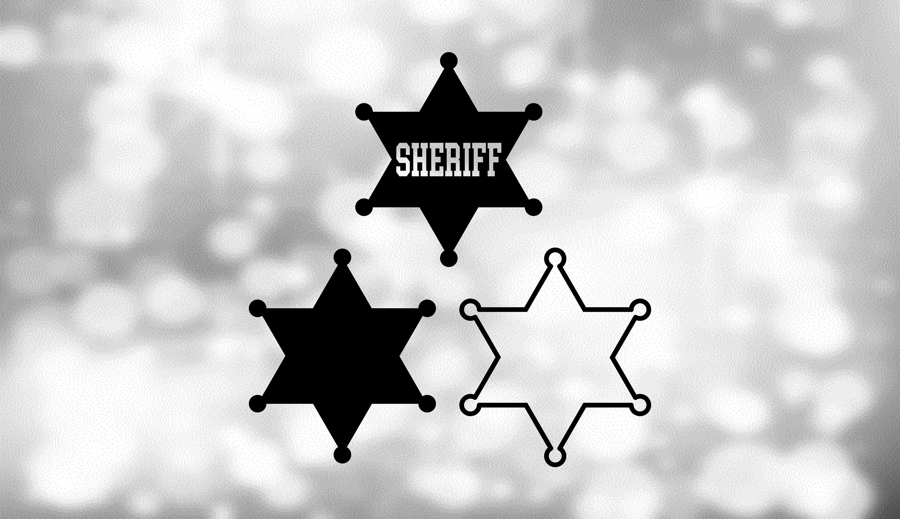 Shape Clipart: Negro sólido / contorno 6 puntos equilátero Insignia del  sheriff estrella con puntas redondas - \, image size:3000x1731