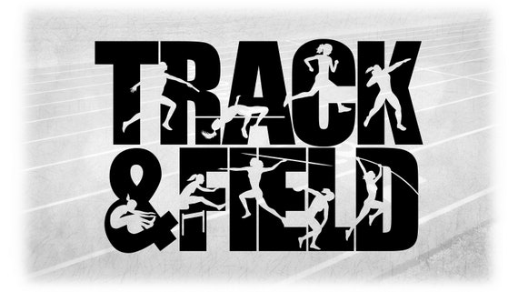 Sports Clipart: Black Words track and Field With - Etsy