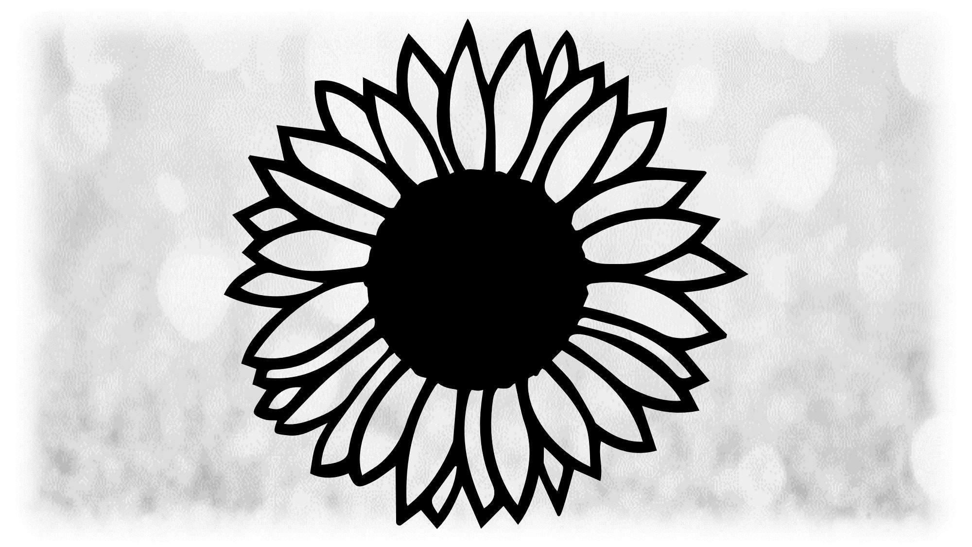 Flower/Nature Clipart Simple Sunflower Silhouette Outline Etsy