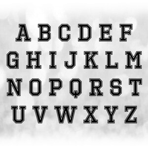 Word Clipart: Black Varsity/college Alphabet Letter Templates Grouped ...
