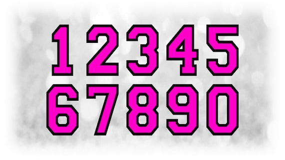 Sports Clipart: Jersey Number Templates Grouped on a Single | Etsy