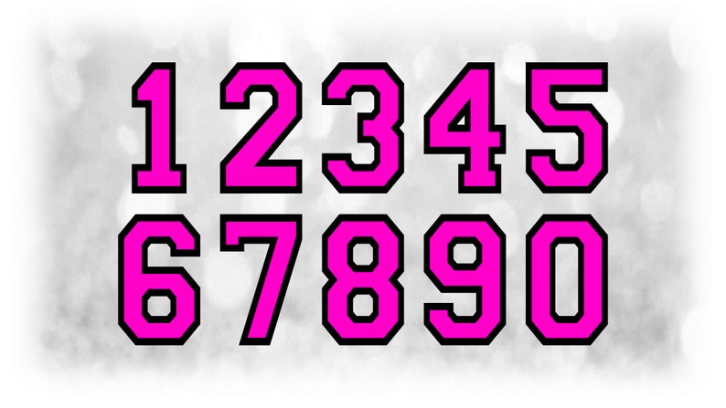 Sports Clipart: Jersey Number Templates Grouped on a Single - Etsy