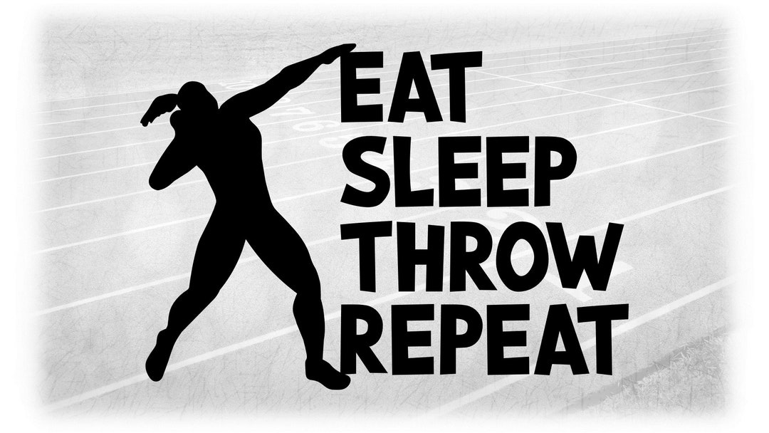 Sports Clipart: Black Silhouette Female Track and Field Shot Put ...