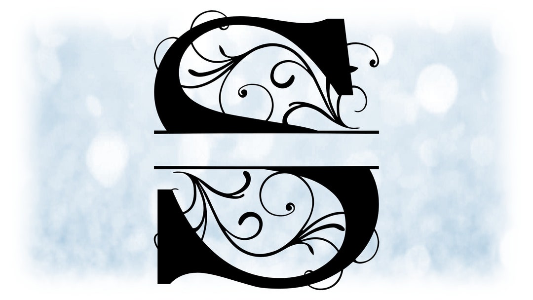 Word Clipart: Split Name Frame Black Formal Style Capital Letter ...