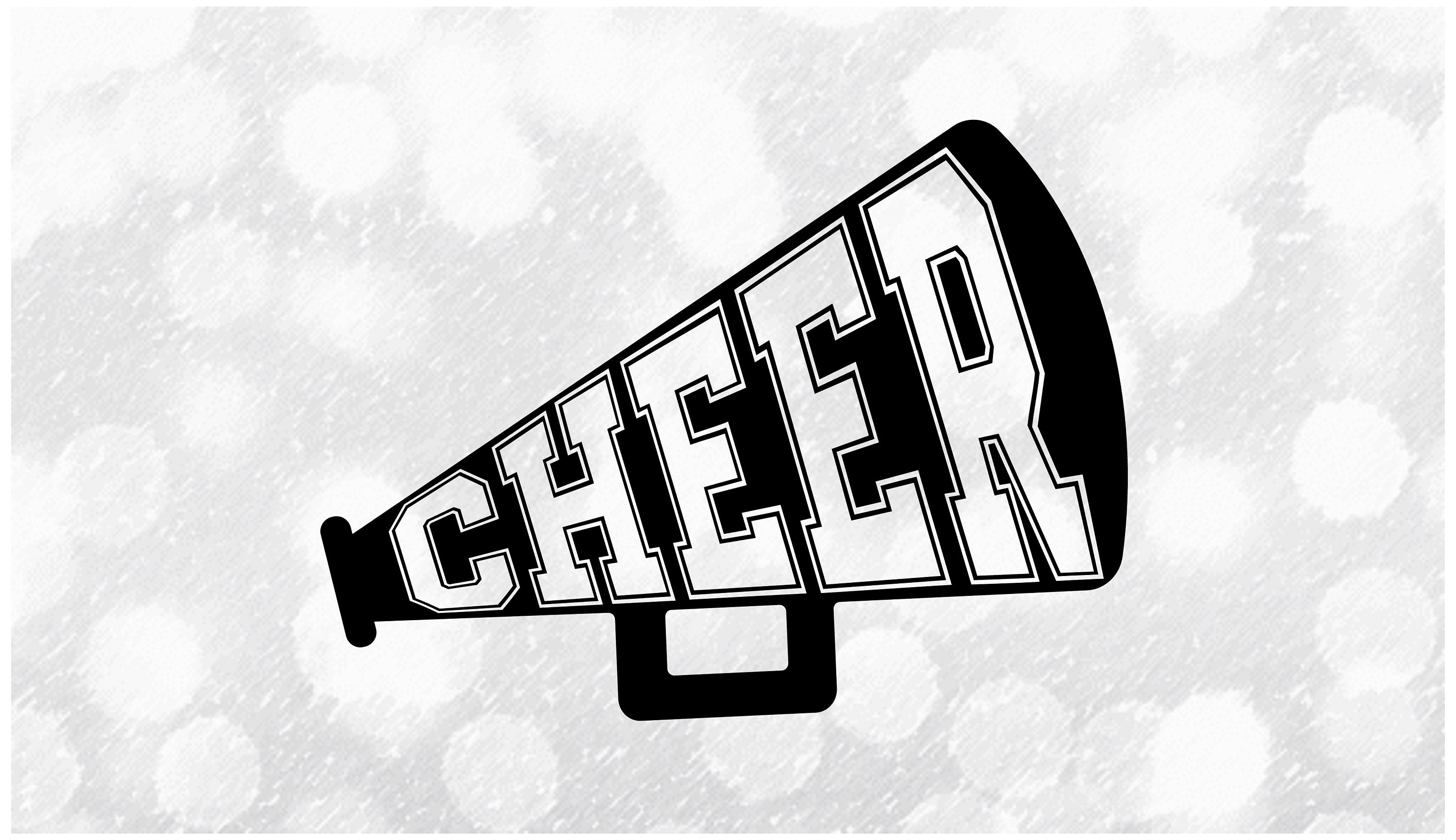 Sports Clipart: Black Cheerleader Megaphone Silhouette With Word