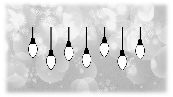 christmas lights clipart black and white