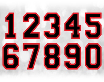 Sports Clipart: Jersey Number Templates Grouped on ONE Single | Etsy