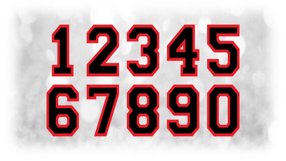 Sports Clipart: Jersey Number Templates Grouped on ONE Single - Etsy