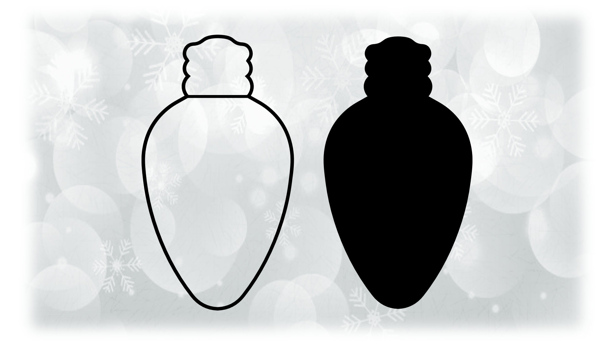 Christmas Light Bulb Outline