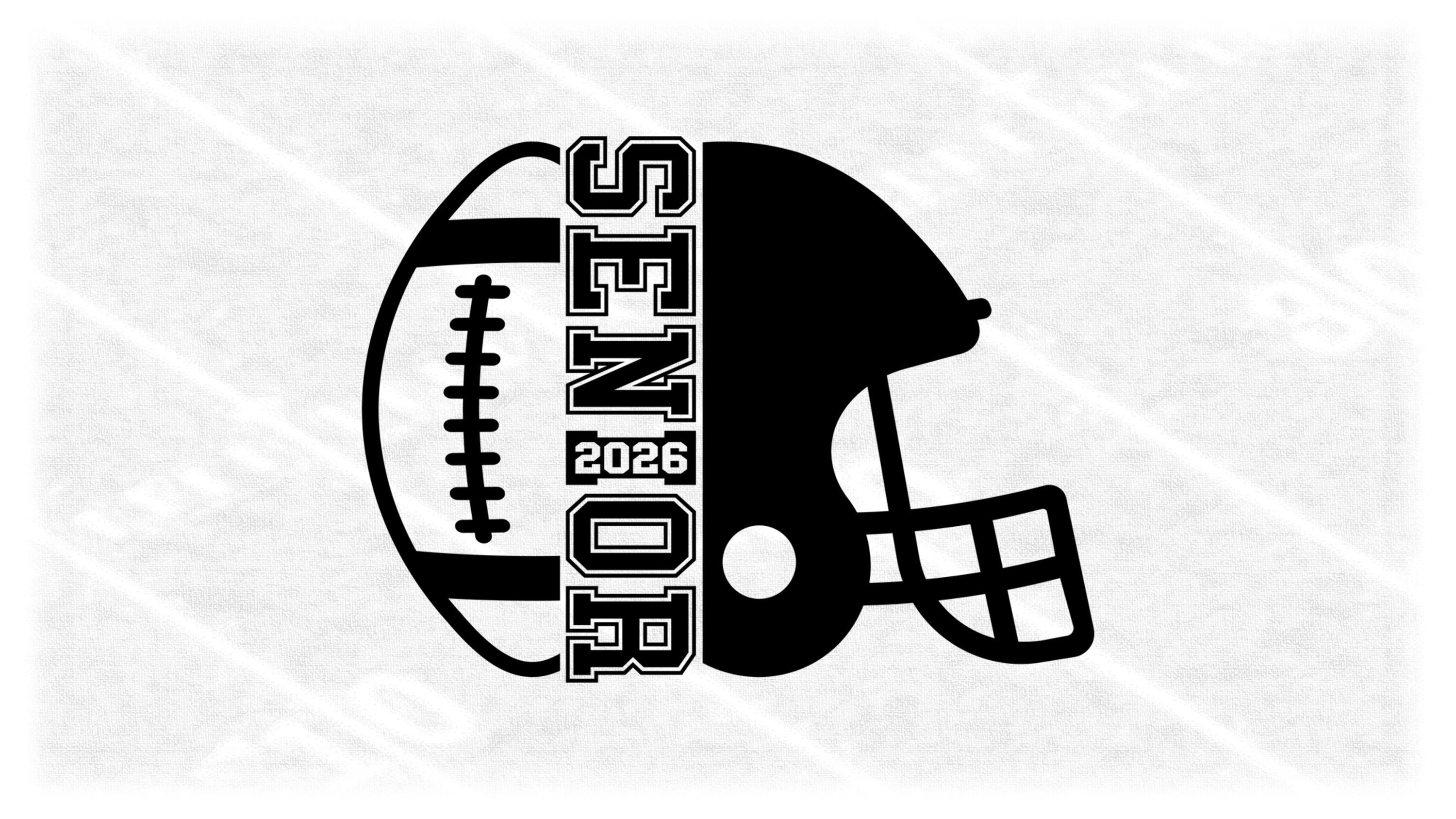 Sports Clipart: Black Half Football and Helmet With Word \, image size:3000x1687