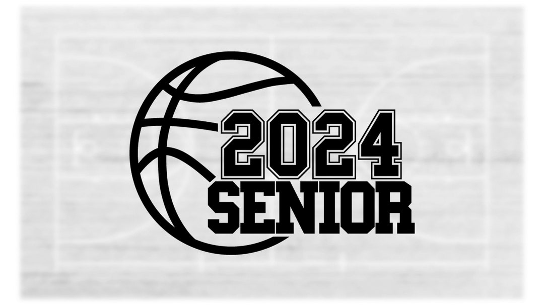 Sports Clipart: Black Basketball With Words 2024 Senior in Varsity ...