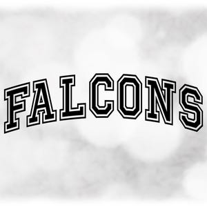Sports Clipart: Black Bold Arched College Varsity Block Outline Style ...