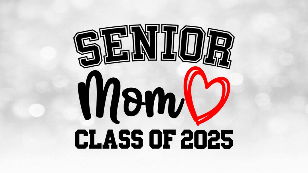 Sports Clipart Black Words Senior Mom Class Of 2025 With Red Il 1080xN.6084260658 656o