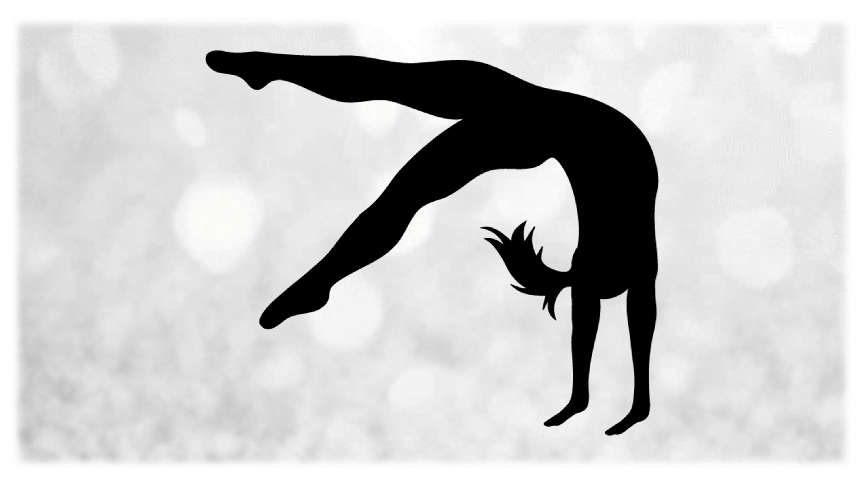 Sports Clipart: Black Gymnastics Silhouette Handspring Tumbling